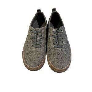 KIDS OLD NAVY "1994" GREEN OLIVE CANVAS SLIP ON SNEAKERS - SIZE 13/19